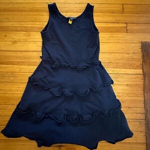 Ralph Lauren Girls Ruffle Tier Dress Size XL/16 in Navy